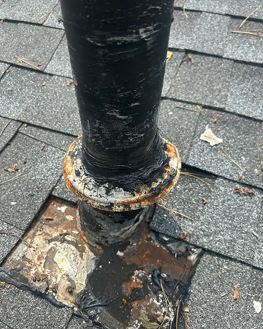 Old B-Style Gas Vent on Roof- Needs Repair
